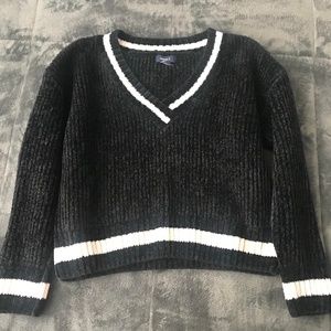Black & white varsity sweater